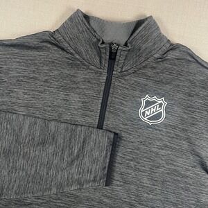NHL Fanatics Authentic Pro Mens 3XL Quarter Zip Pullover Heather Grey Charcoal